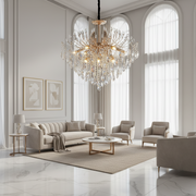 Kristály csillár CC9313/12FGD, 12x E14, átmérő 50cm, arany
