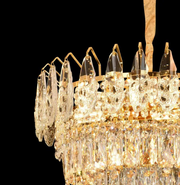 Csillár kristály windsor Eleganza 8x E14, 49 cm átmérőjű, fényes arany, állítható magasság