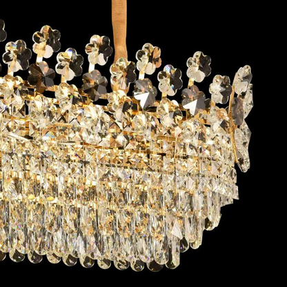 Csillár kristály windsor Eleganza 8x E14, 49 cm átmérőjű, fényes arany, állítható magasság