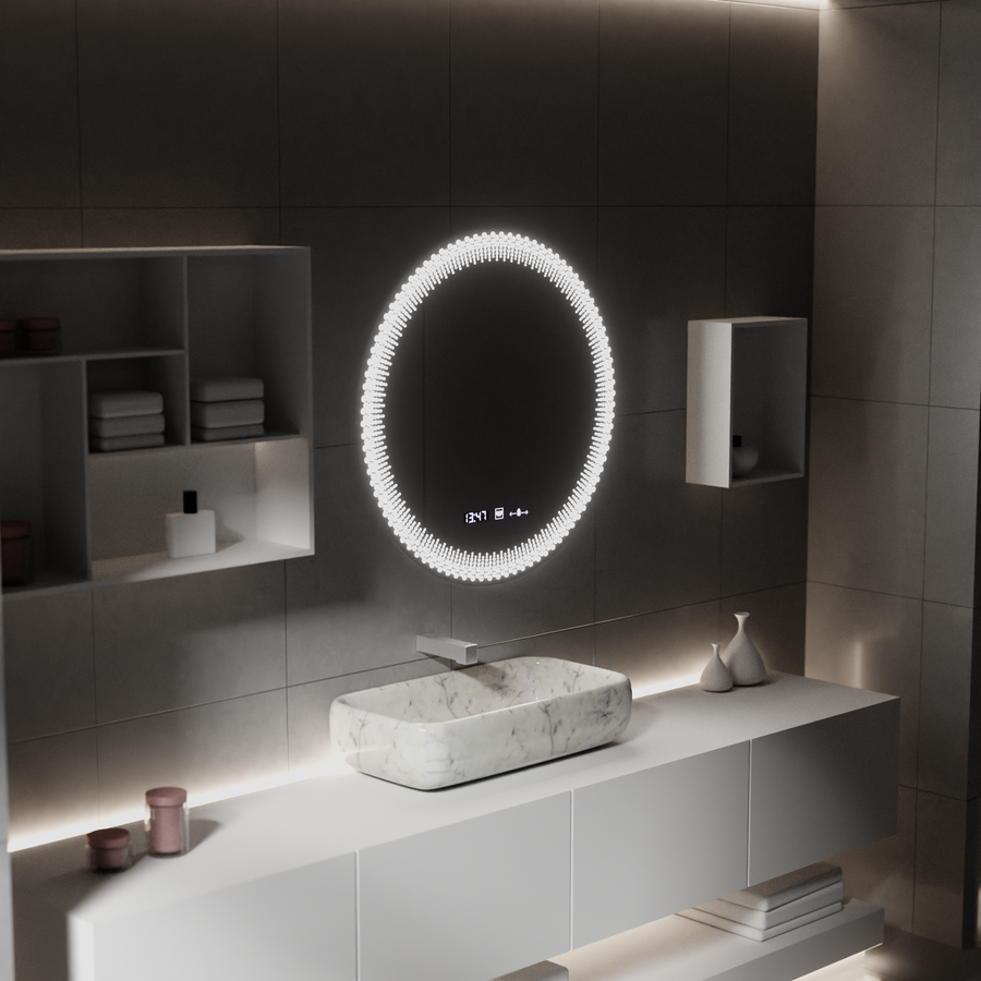 60 cm -es kerek LED -tükör, Stellaire Touch, Letiltó Rendszer, Daisy