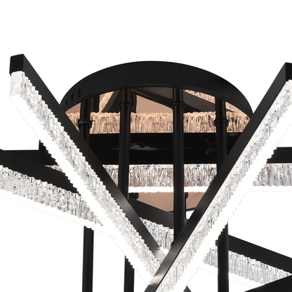 LED csillár távirányítóval LT179/5BK, 67W, 5 elem, hideg/meleg/semleges fény, szabályozható, fekete