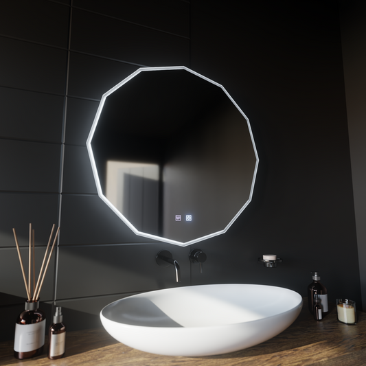 Kerek LED -tükör, 70 cm, érintse meg a Lichtkreis -t