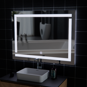 Giga LED tükör, 80x60cm, Ezüst, Touch, 6000K fény