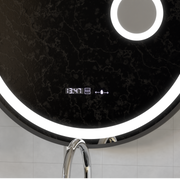Kerek LED -tükör, 60 cm, Micah Motionglow érzékelő Marcello, leolvasztási rendszer, óra és hőmérő, kozmetikai lupa, dimálható