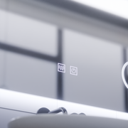 Téglalap alakú LED tükör, 80x60 cm, Piano Touch, Páramentesítő rendszer, Tompítható, Hideg fény 6000K