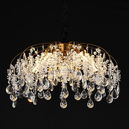 Crystal Chandelier fiamma, 6x E14, 45 cm átmérőjű, arany