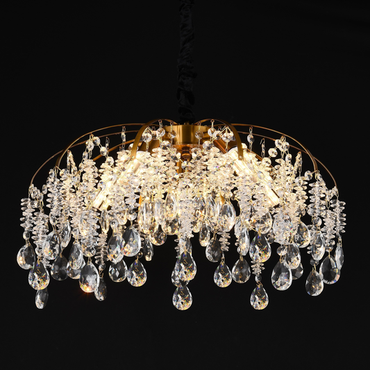 Crystal Chandelier fiamma, 6x E14, 45 cm átmérőjű, arany