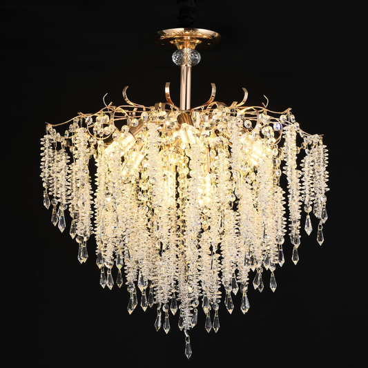Crystal Chandelier fiamma, 6x E14, 45 cm átmérőjű, arany