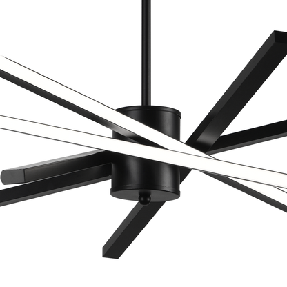 LED csillár távirányítóval LT176/5BK, 69W, 5 elem, hideg/meleg/semleges fény, szabályozható, fekete, állítható magasságú