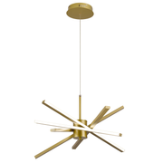 LED csillár távirányítóval LT176/5GD, 69W, 5 elem, hideg/meleg/semleges fény 3000K/4000K/6000K, szabályozható, arany, állítható magasságú, fém és akril