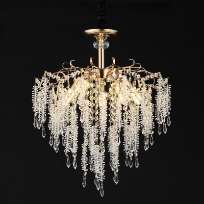 Crystal Chandelier fiamma, 6x E14, 45 cm átmérőjű, arany