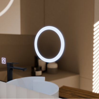 Mirror LED Touch Manfred szennyeződés rendszer, óra és hőmérséklet 60x80 cm kozmetikai nagyítás