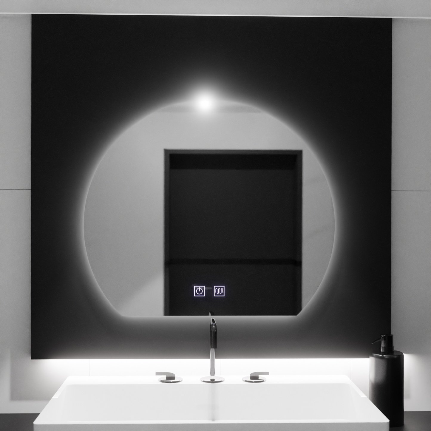 LED -tükör LED SEMILUNA 60X54 - Soluna Touch Besorment System, Dimable