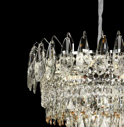 Csillár kristály windsor Eleganza 8x E14, 49 cm átmérőjű, fényes arany, állítható magasság