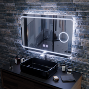 LED tükör E30S/65X45, érintés és páramentesítő funkció, kozmetikai fény, 65x45 cm, hideg fény 6000K