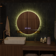 LED Touch Alfred Mirror -behatolási rendszer, óra és hőmérséklet 60x60 cm integrált támogatással