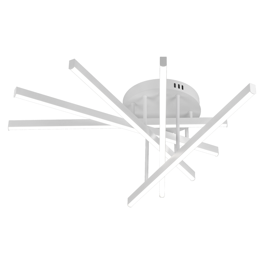 GIO távirányítós LED csillár, 65 W, 5 elem, hideg/hideg/semleges fény, szabályozható, fehér