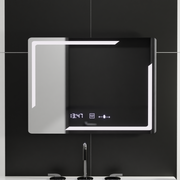 Téglalap alakú LED -tükör, 80x60 cm, Rayonement MotionGlow Marcello, letiltó rendszer, óra