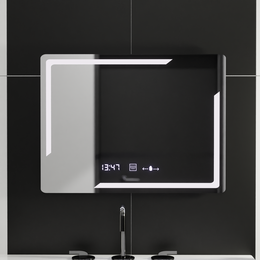 Mirror LED téglalap alakú 80x60cm Rayonement MotionGlow Marcelow rendszer fogyatékosság és Daim hőmérő