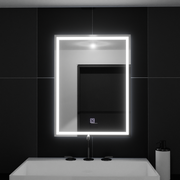 Téglalap alakú LED -tükör, 60x80 cm, keret alapvető érintés