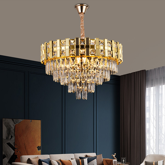 Cristal Candelabra BRAN Mango 8xE14, átmérő 60 cm, fényes arany, állítható magasságú Cristal kandeláber, alapértelmezett cím Alessandro Design