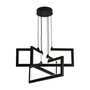 Lustra LED cu telecomanda ,Suspendata 73W, 3 Elemente, lumina Rece/Calda/Neutra, Dimabila, Inaltime Reglabila, Negru
