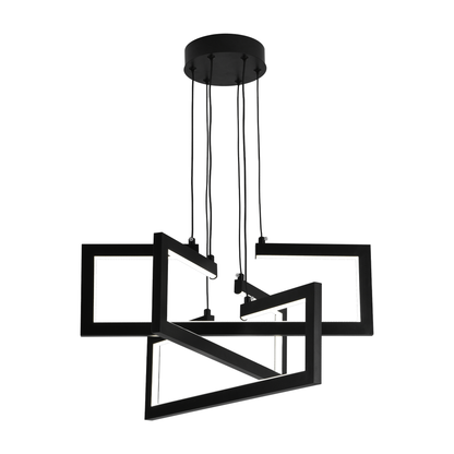 Lustra LED cu telecomanda ,Suspendata 73W, 3 Elemente, lumina Rece/Calda/Neutra, Dimabila, Inaltime Reglabila, Negru