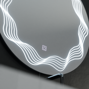 60 cm -es kerek LED -tükör, flusso érintés, leolvasztási rendszer, dimablable