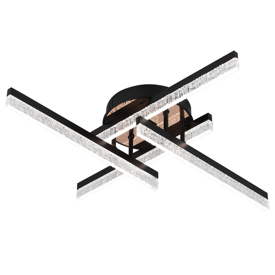 LED csillár távirányítóval LT179/4BK, 35W, 4 elem, hideg/meleg/semleges fény, szabályozható, fekete