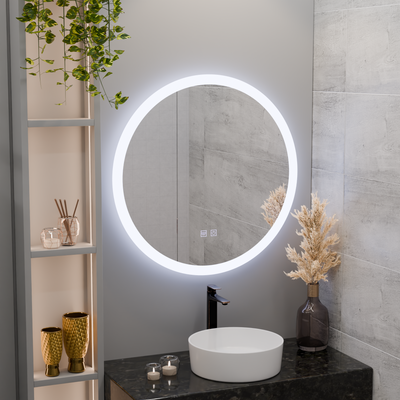 Kerek LED -tükör, 70 cm, érintés Noxia, letiltási rendszer, Daisy