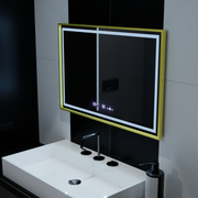 Téglalap alakú LED -tükör, 100x65 cm, Royale Gold Motion Glow Marcello, Osztály- és Hőmérő, Dimable