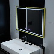 Téglalap alakú LED -tükör, 100x65 cm, Royale Gold Motion Glow Marcello, Osztály- és Hőmérő, Dimable