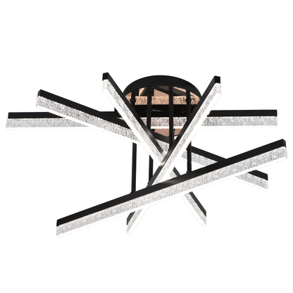 LED csillár távirányítóval LT179/5BK, 67W, 5 elem, hideg/meleg/semleges fény, szabályozható, fekete