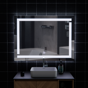 Giga LED tükör, 80x60cm, Ezüst, Touch, 6000K fény