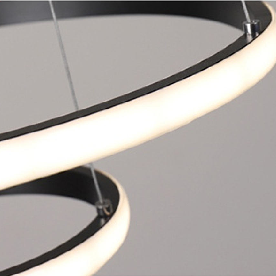 Ricci 45W felfüggesztett LED, 3 kör, hideg/forró/semleges fény, fekete, állítható magasság