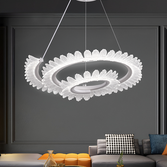 LULUS LED PRISM LUMINIS, CRYSTAL ÉS MÉG, 210W, 4 CIRCLES, DIMILE, állítható magasság, hideg/forró/semleges fény, fényűző világítás