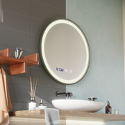 Mirror LED Touch Wolfgang rendszer diszpozíció, óra és hőmérséklet 90 cm fekete kefe keret