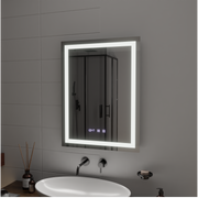 LED Touch Gustav tükör behatolási rendszer, óra és hőmérséklet 60x80 cm