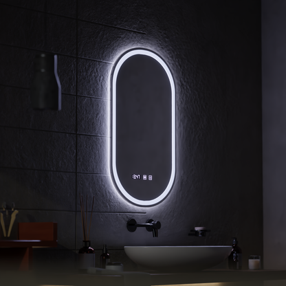 LED Touch Wilhelm Mirror -behatolási rendszer, óra és hőmérséklet 50x80 cm