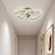LED -csillár távirányítóval és Crystal Shia 27W, 2 kör, hideg/forró/semleges fény, instabil, fényes króm