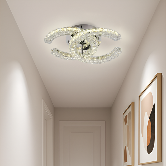LED -csillár síia távirányítóval, 27W, 2 kör, hideg/forró/semleges fény, under, ezüst