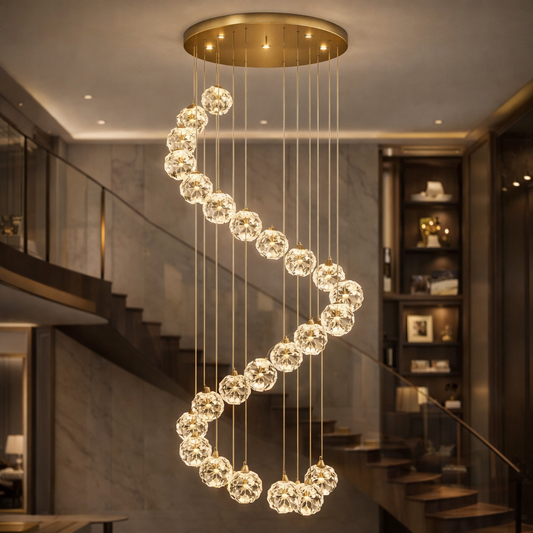 LED Crystal Chandelier Kilkenny Culmino, 144W, semleges fény, 60 cm átmérőjű, arany