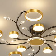 LED -csillár Karina távirányítóval, 68W, 10 elem, meleg/hideg/semleges fény, under, arany