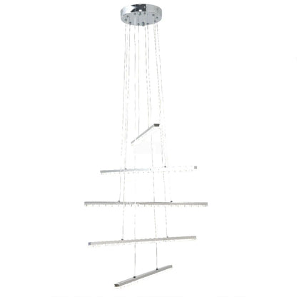 A LED -vágy távirányítóval és Crystal Liboria 64W -vel felfüggesztve, hideg/forró/semleges fény, instabil, fényes króm