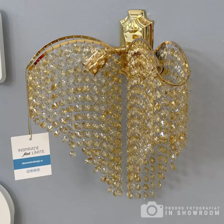 Vigyen fel Crystal Sapphire 2x E27 fényes arany aranyat, kristályt