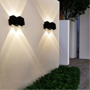 Kültéri és beltéri LED fali lámpa, 4 forrás x 1W, IP65, ABS, fekete, 3000K