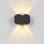 Kültéri és beltéri LED fali lámpa, 4 forrás x 1W, IP65, ABS, fekete, 3000K
