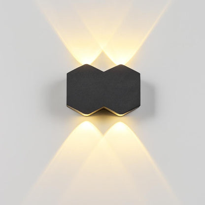 Kültéri és beltéri LED fali lámpa, 4 forrás x 1W, IP65, ABS, fekete, 3000K