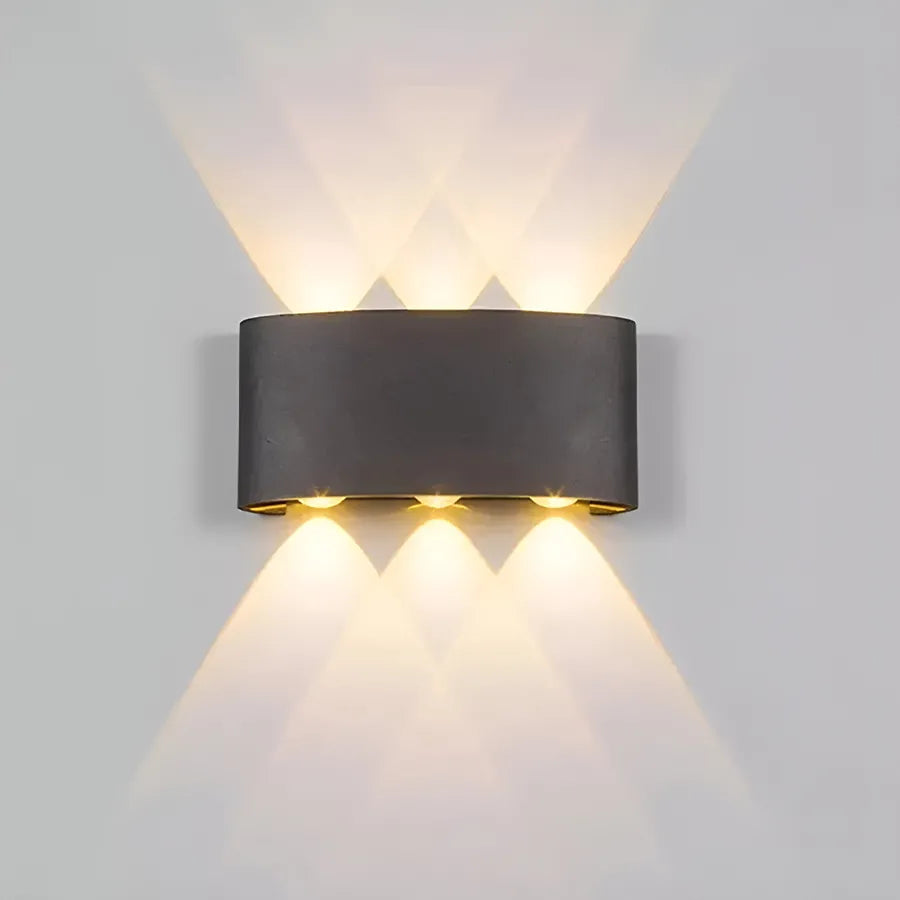 Fantasis külső és belső LED, 6 forrás x 1w, ip65, fém, fekete, 3000 ezer