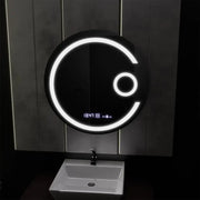 Kerek LED -tükör, 60 cm, Visio MotionGlow Marcello, Leírásos rendszer, óra és hőmérő, kozmetikai lupa, dimálható